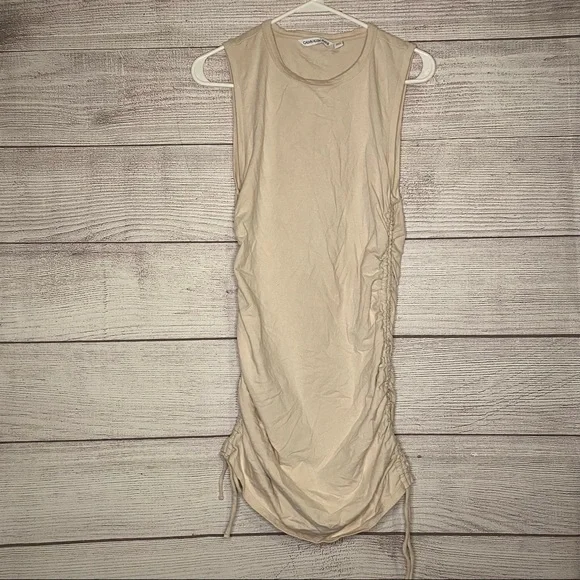Calvin Klein tan/ cream colored sleeveless cinch dress - Picture 1 of 4